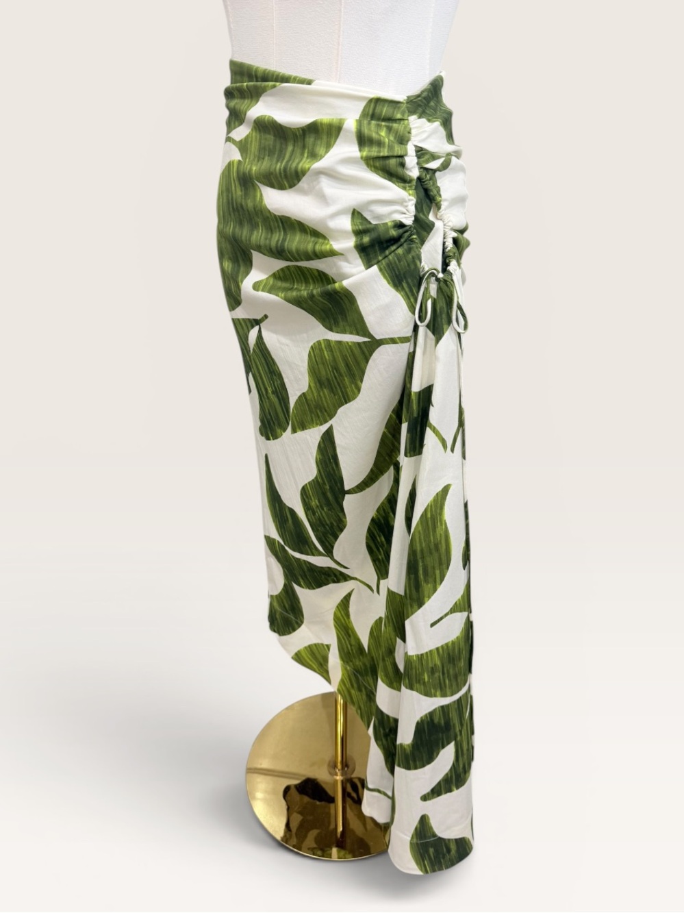 Antonio Melani M.G. Style Lyons Printed Faux Wrap Asymmetric Skirt Green Leaf - Picture 3 of 16
